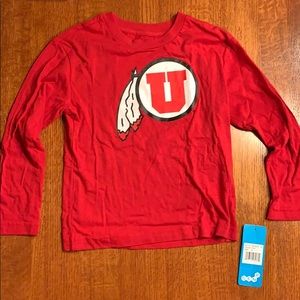 NWT 5/6 long sleeve university of utah t shirt